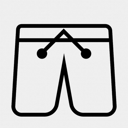 Swimming trunks sign. Vector. Black dotted icon on a white background.のイラスト素材