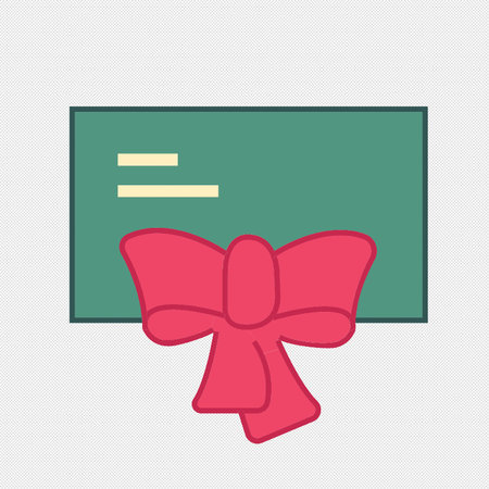 Gift card with bow icon. Flat design style eps 10のイラスト素材