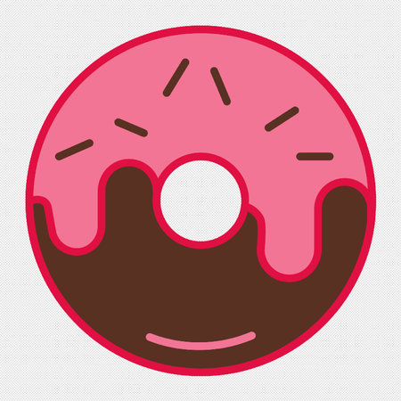 Donut icon with glaze sign. Sweet dessert symbol. UI UX GUI design element.のイラスト素材