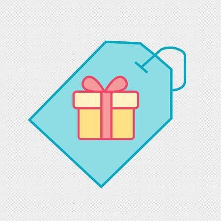 Gift box icon. Flat design style. Made in vector illustrationのイラスト素材