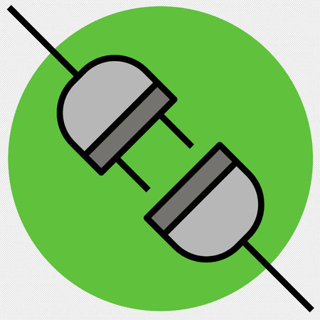 Skewer vector icon. Black symbol on green round background.のイラスト素材