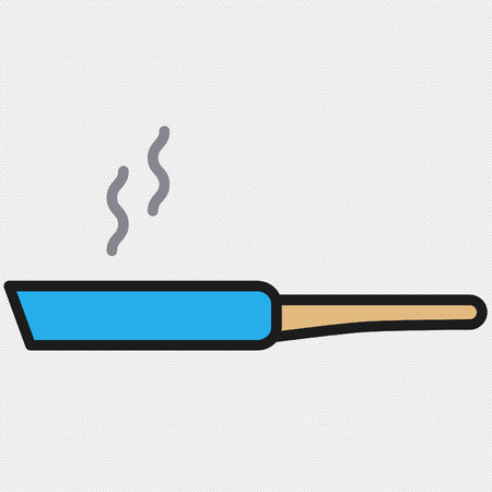 Frying pan icon. Simple vector illustration of frying pan icon for webのイラスト素材