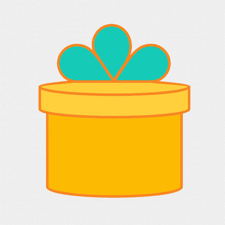 Gift box icon on a white background with a pattern. Vector illustrationのイラスト素材