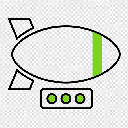 Airship Icon. Black dotted vector icon on a gray background.のイラスト素材