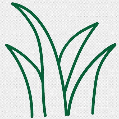 Grass sign illustration. Green dotted line icon on white background.のイラスト素材
