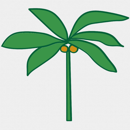 Palm tree icon. Green dotted line design. Vector illustration EPS 10のイラスト素材