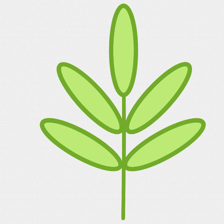 Leaf sign illustration. Green icon with black contour on white background.のイラスト素材