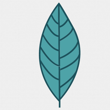 Leaf sign illustration. Blue icon on a gray background. Vector illustrationのイラスト素材