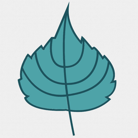 Leaf sign illustration. Blue dotted line icon on white background.のイラスト素材