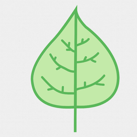 Leaf icon. Green icon on a gray background. Vector illustrationのイラスト素材