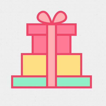 Gift box icon. Flat design style. Made in vector illustrationのイラスト素材