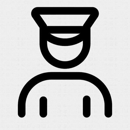 Pilot icon. Vector. Black icon on a gray background. Isolated.のイラスト素材