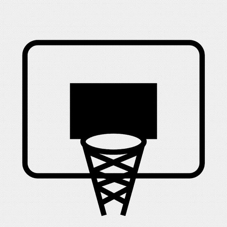 Basketball hoop sign. Vector. Black icon on a white background. Isolated.のイラスト素材
