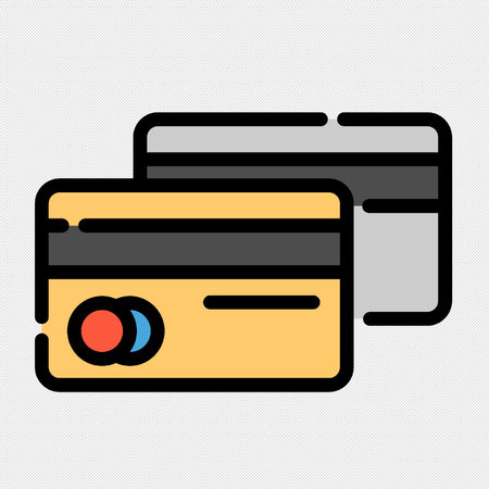 Credit card icon on a black background. Vector illustration. Eps 10.のイラスト素材