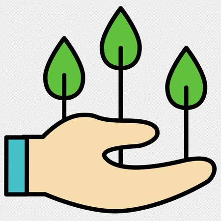 Plant in hand vector icon. Illustration isolated on black background for graphic and web design.のイラスト素材