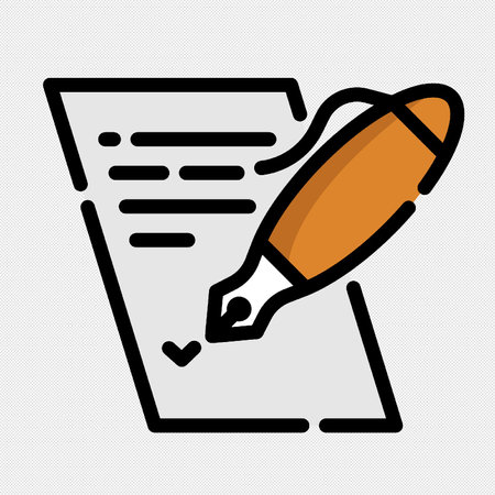 Pencil sign icon. Edit document symbol. Flat design style.のイラスト素材