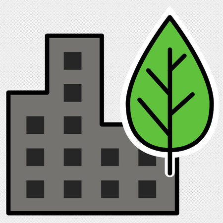 Ecology Building Vector Icon. Black Isolated On White Background.のイラスト素材