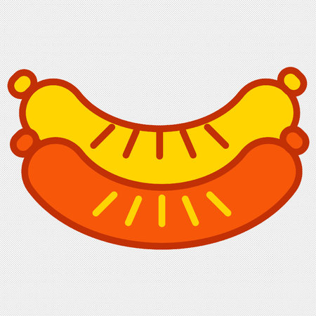 Sausage icon. Fast food sign. Graph symbol for cooking web site design,  app, UIのイラスト素材