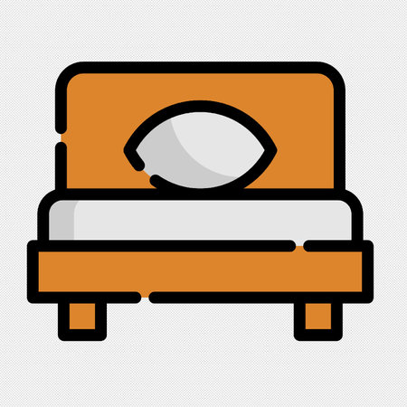 Bed Icon. Furniture symbol. Flat design styleのイラスト素材