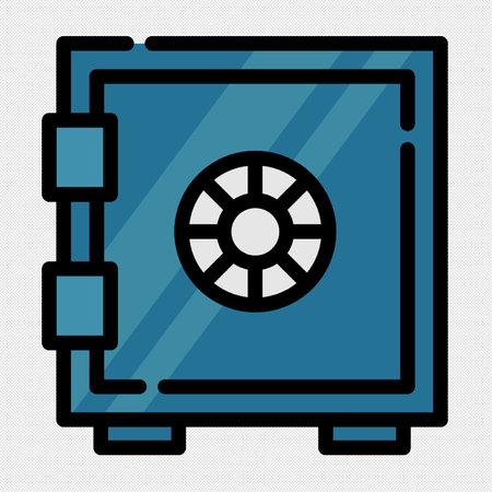Safe Icon Isolated on a Black Background. Vector Illustration.のイラスト素材