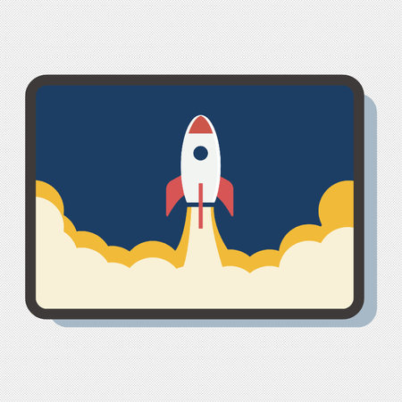 Rocket icon. Vector illustration. Flat design style. Made in vectorのイラスト素材