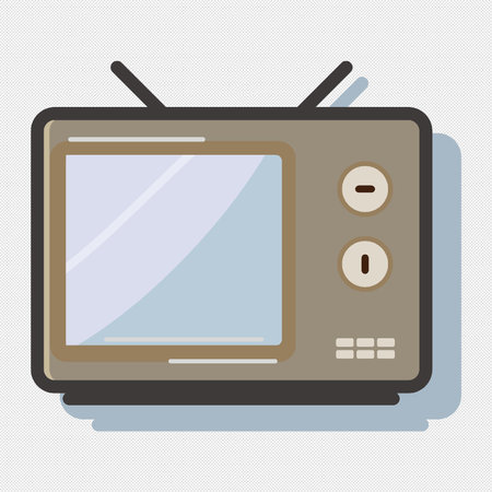 Retro tv icon on a gray background. Vector illustration.のイラスト素材