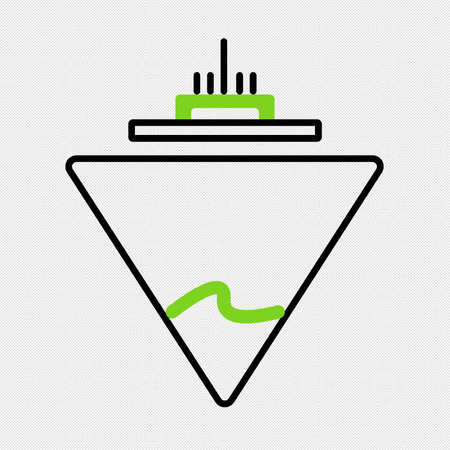 Data Analysis Simple Icon. Black and white dotted line. Vector illustration.