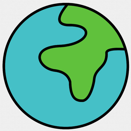 Earth Globe Icon. Vector Illustration. Isolated On Black Background.のイラスト素材