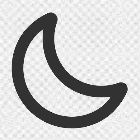 Moon icon. Simple illustration of moon vector icon for web design isolated on grey backgroundのイラスト素材