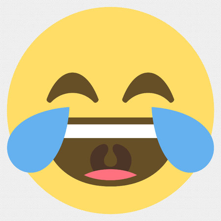 Crying Emoticon Face, Emoticon Concept, on a gray backgroundのイラスト素材