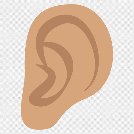 Ear icon. Flat design style. Made in vectorのイラスト素材
