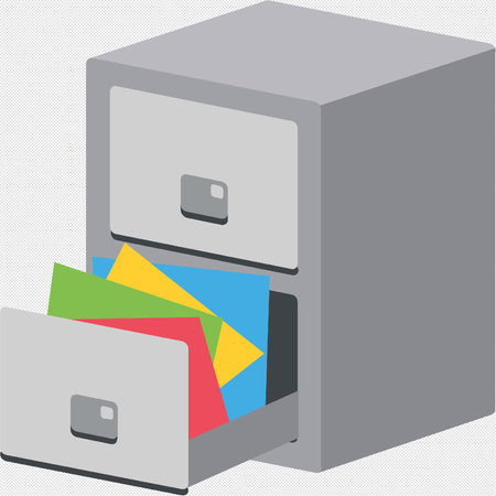 Office file cabinet with folders. Vector illustration in flat design style.のイラスト素材
