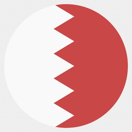 Bahrain flag icon on a white background with a shadow. Vector illustrationのイラスト素材
