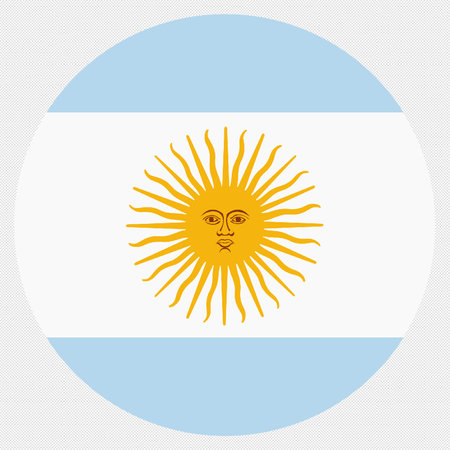 Argentina flag icon on a gray background. Vector illustration.のイラスト素材