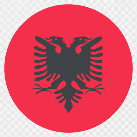 Albania flag icon on a white background. Vector illustration.のイラスト素材