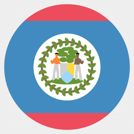 Flag of Belize, Republic of Belize icon. Vector illustrationのイラスト素材