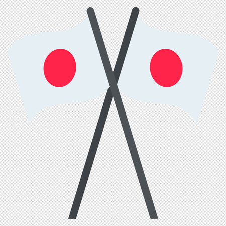 Flag of Japan icon on a gray background. Vector illustration. Eps 10のイラスト素材