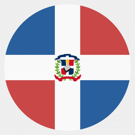 Dominican Republic Flag Icon on a Gray Background. Vector Illustrationのイラスト素材
