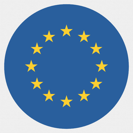 European Union Flag Icon. Flat Circle Flag of European Union. Vector Icon.のイラスト素材