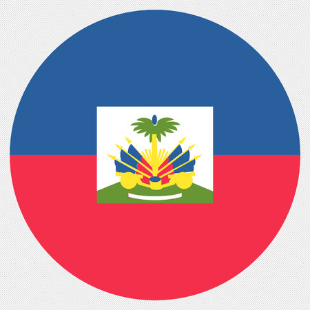 Haiti flag icon on a grey background. Vector illustration.のイラスト素材