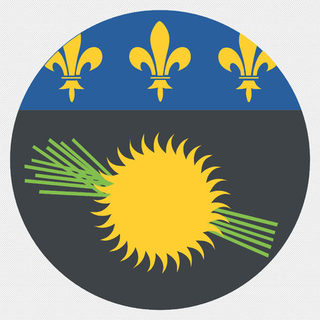 French flag icon on a gray background. Blue, yellow and green design. Vector illustrationのイラスト素材