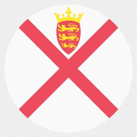 Flag of Isle of Man in the form of a shield. Vector illustration.のイラスト素材