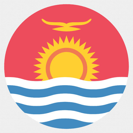 Sun and sea icon with waves. Vector illustration. The flag of the Republic of Kiribatiのイラスト素材