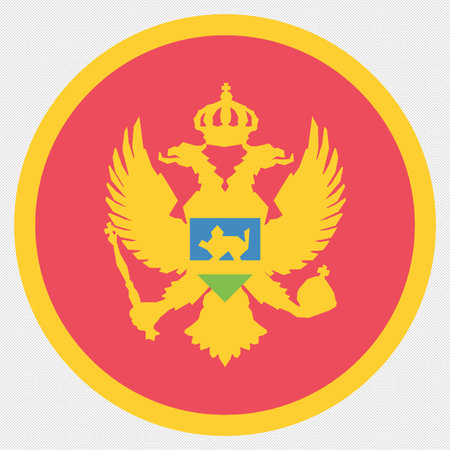 Coat of Arms of Montenegro Icon. Circular Vector Iconのイラスト素材