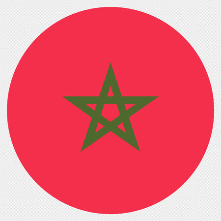 Morocco flag icon. Vector. Black dotted background with white dots.のイラスト素材