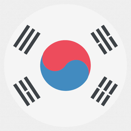 South Korea flag icon on grey background. Vector illustration. Eps 10のイラスト素材