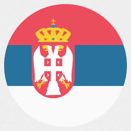 Flag of Luxembourg, round icon with flag and crown. Vector illustrationのイラスト素材