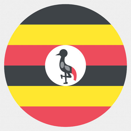 Flag of Uganda, Africa icon. Simple vector illustration. Flat design styleのイラスト素材