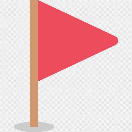 Red flag icon on a white background. Flat design style eps 10