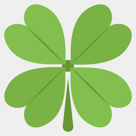 Clover leaf sign. Green icon on a gray background. Vector illustrationのイラスト素材